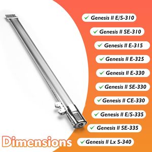Tubo de quemador de acero inoxidable 304 para parrillas de <span class=keywords><strong>Gas</strong></span> <span class=keywords><strong>Weber</strong></span> Genesis II E310 E315 E335 2017, modelos más nuevos, paquete de 3 accesorios - Product Image 2