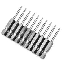 Embouts de tournevis Torx chinois S2 T6, 50 mm, entraînement hexagonal 1/4, acier magnétique, jeu de 9 embouts en boîte, OEM