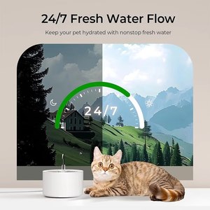 Fontaine à eau automatique pour chat en céramique de qualité alimentaire, 2,2 L, avec système de filtration multicouche pour petits animaux de tous âges - Product Image 4