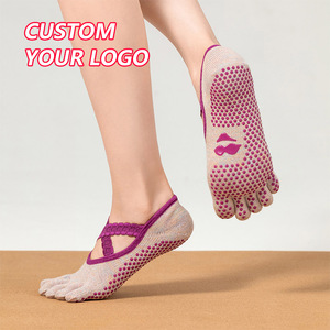 Chaussettes de danse antidérapantes en coton avec logo OEM, chaussettes de pilates, chaussettes de ballet, chaussettes de sport antidérapantes pour femmes, bandage professionnel, chaussettes de yoga - Product Image 1