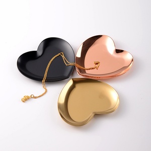 Stainless Steel Jewelry <b>Box</b> Gold Stainless Steel Decorative Tray Jewelry Dish Vintage <b>Heart</b> <b>Shape</b> Stainless Steel Jewelry Tray - Product Image 1