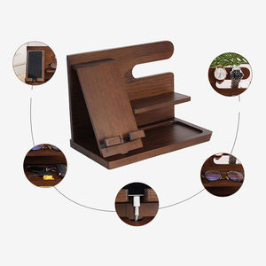 แท่นวางโทรศัพท์มือถือแบบตั้งโต๊ะทำจากไม้ แท่นวางโชว์ นาฬิกา แว่นตา ที่เก็บของอเนกประสงค์ ของตกแต่งบ้าน - Product Image 4