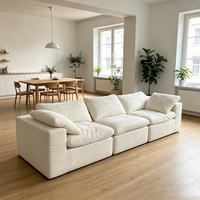 Vakuumkomprimiertes Leinen-Sofa mit Schwammfüllung, Minimalistisches Design, Rahmenlos für Kleine Räume
