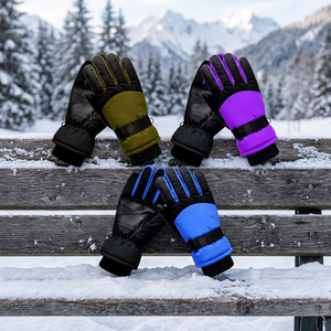 Gants de ski imperméables pour femmes et hommes, personnalisés, pour le snowboard, chauds, d'hiver, avec écran tactile, en polyester - Product Image 3