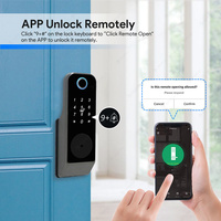 Cerradura Inteligente para Puerta Sinon Ttlock Tuya Wifi con Botón de Desbloqueo, Impermeable para Exteriores, con NFC, RFID y Huella Dactilar