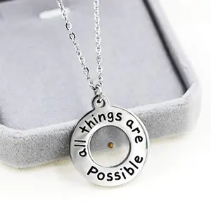 Dr.Jewelry Handmade Classic Stainless Steel Inspiration Mustard Seed Faith Necklace for Courage Keepsake Jewelry