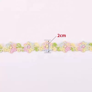 Flores coloridas francesas africanas com guarnição solúvel em água do laço do bordado - Product Image 6