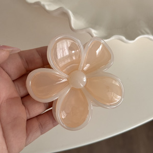 Pince à cheveux en forme de fleur à cinq pétales colorée en gelée douce, accessoire capillaire d'été en plastique - Product Image 5