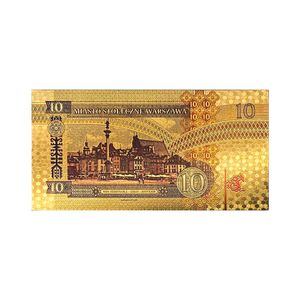 Coleccionable 2017 Polonia 10 billetes de plástico billete de Banco Chapado en lámina de oro billete - Product Image 5