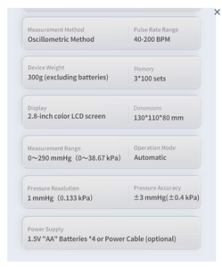 Medidor Digital de Pressão Arterial para Braço Superior CONTEC08A, Reconhecido pelos Padrões ESH/AAMI/ISO 81060-2 - Product Image 3