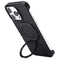 Coque de téléphone magnétique multi-couleurs C&T, antichoc, en métal, avec dissipation de chaleur et béquille pour 15 Pro Max
