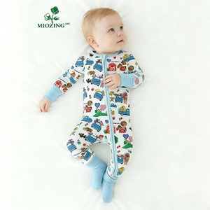 Pijamas <span class=keywords><strong>de</strong></span> Bebé Miozing con Estampado Campestre Pastel, Diseño Personalizado, Ropa <span class=keywords><strong>de</strong></span> Bebé, Pijamas <span class=keywords><strong>de</strong></span> Bambú <span class=keywords><strong>para</strong></span> Eczema - Product Image 1