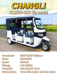 <span class=keywords><strong>Tuk</strong></span> <span class=keywords><strong>Tuk</strong></span> Elettrico CHANGLI Nuovo Arrivo 4000W Triciclo a Motore TVS per Passeggeri Moto a 3 Ruote Keke Bajaj Africa - Product Image 3
