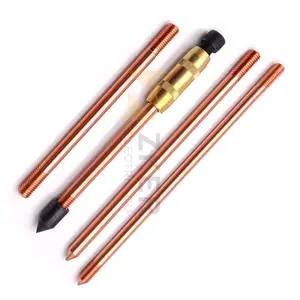 Copper Bonded Q235 Steel Ground Rod 3/8" 1/2" 5/8" 3/4" 1" Copper Earth Rod For Earthing and Lighting Protection System