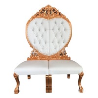 Chaises de mariage en forme de cœur de style européen fabriquées par le fabricant pour la décoration du hall d'hôtel, chaises pour la mariée et le marié en bois massif