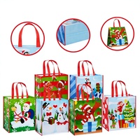 Sac fourre-tout de Noël pour la vente en gros, durable, personnalisable, en non-tissé, avec divers motifs, idéal pour le shopping