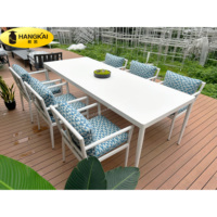 Meubles de patio modernes de luxe table et chaises de jardin ensemble de salle à manger d'extérieur en aluminium
