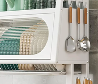 Nouveau Égouttoir Multifonctionnel pour Vaisselle, Assiettes et Couverts, Support de Rangement pour Évier avec Protection Anti-Poussière, à Fixer sur Porte d'Armoire