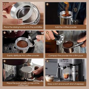 Kit d'accessoires pour expresso : Tamper calibré à ressort, outil WDT, ensemble de entonnoirs doseurs, compatible avec les machines à café Delonghi, en acier inoxydable - Product Image 5