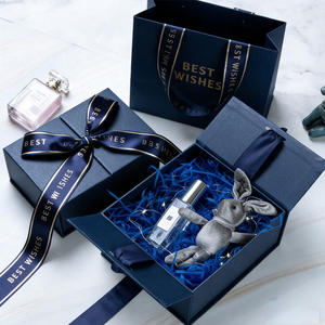 Caja de Regalo de Cartón Rígido con Tapa Abatible y Doble Puerta, Personalizada con Logotipo, para Perfumes, Cuidado de la Piel, con Cinta Decorativa - Product Image 2