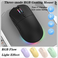 Mouse Gaming E-Sports Ringan dengan Sensor Optik USB 3 Mode, Nirkabel 2.4G, RGB Backlit, Tombol Makro yang Dapat Diprogram, untuk Laptop PC