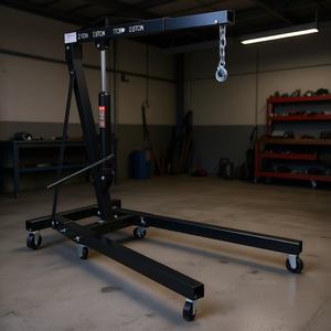 Sollevatore per Motori da 2 Tonnellate in Acciaio Pieghevole con Imbracatura a Catena per Officine di Riparazione Macchinari - Product Image 2