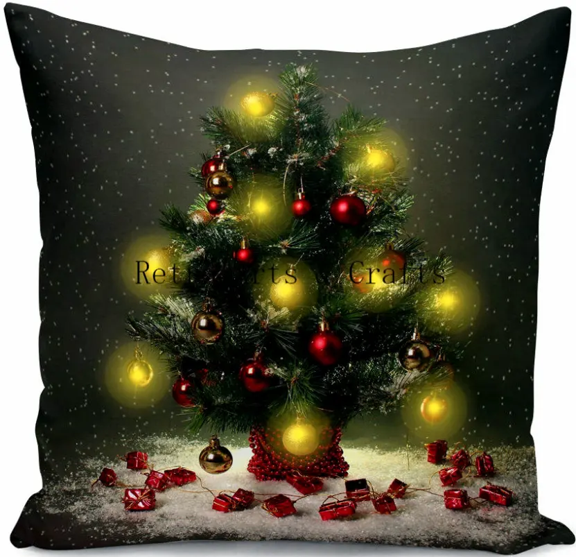 RT20025 светодиодный чехол для подушки, рождественские украшения для дома, Санта-Клаус, Рождественская елка