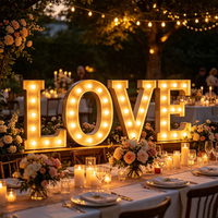 Grandes lettres lumineuses LED géantes en métal, lettres alphabétiques pour fêtes, enseigne lumineuse LED de 4 pieds, lettres Mr & Mrs pour la décoration de mariage