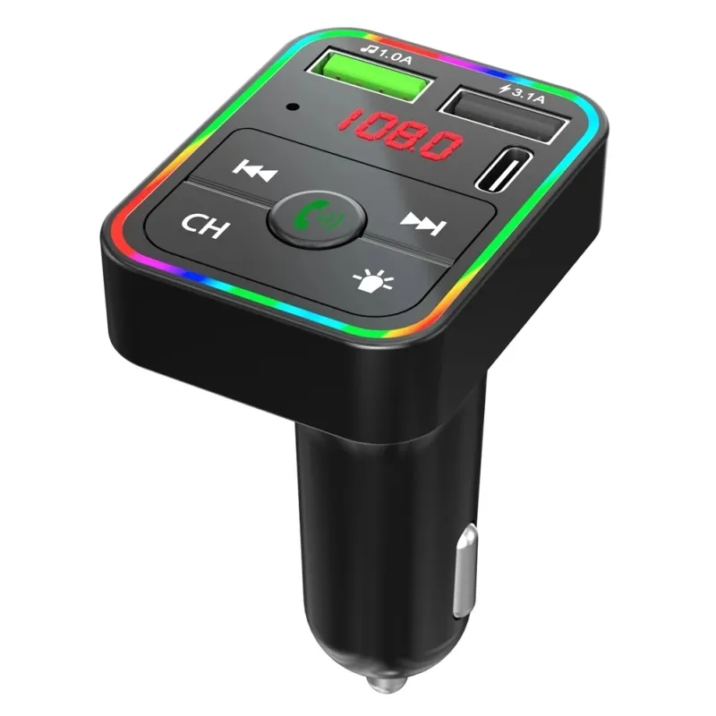 New Arrivals car mp3 player F2 Car FM Transmitter MP3 USB Charger Player with LED Backlight FM Transmitter