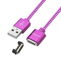 Cable de Carga Magnético Trenzado de 4 Pines con Carcasa de Aluminio Morado HYTEPRO M502 para Equipos Médicos Portátiles