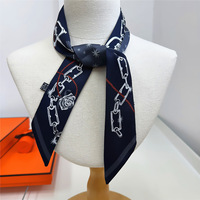 Écharpes longues tendance OEM ODM, foulards imprimés à chaîne, rubans, écharpes en gros pour femmes, accessoires pour cheveux