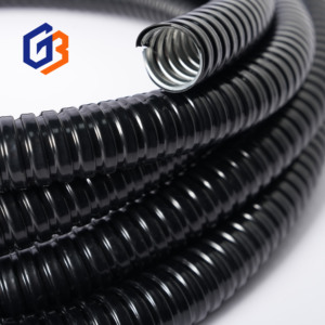 Гибкий защитный рукав для кабеля и проводов из металла с пластиковым покрытием, 13 мм, черный, огнестойкий, для защиты электропроводки, -40~+150°C - Product Image 4