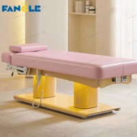 Lit de massage électrique rose de luxe moderne lit facial de salon de beauté lit de beauté à 4 moteurs lit de cils