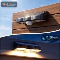 Lampe solaire extérieure transfrontalière à détecteur de mouvement pour jardin et cour, projecteur mural télécommandé, éclairage d'ambiance LED pour clôture