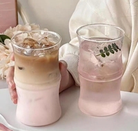 Gelas minum dingin borosilikat tinggi, cangkir rumah tangga sambungan bambu lapisan tunggal, minuman dingin dan kantor
