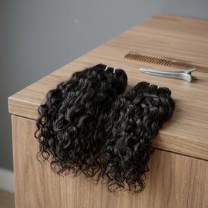 Extensions de cheveux naturels bouclés indiens Remy en vrac, double trame, pointes pleines, teintables toutes couleurs - Product Image 3