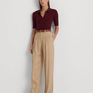 Maglieria da donna di base di colore rosso vino confortevole con scollo a v e maniche a un quarto - Product Image 6