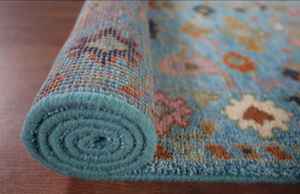 Oushak พรมสไตล์ตะวันออกทำด้วยมือผ้าฝ้ายขนสัตว์ตุรกีย้อมสีผักขนาด8x10 - Product Image 6