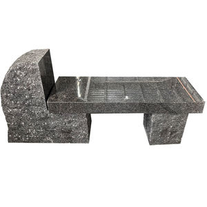 Banc en pierre naturelle chaise en pierre de granit gris chaise extérieure en pierre de parc - Product Image 1