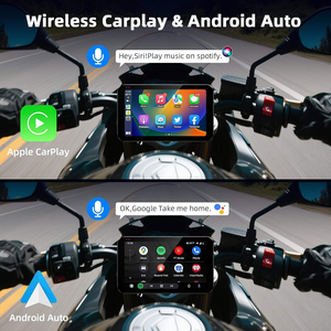 Navegador GPS portátil para motocicleta de 5 pulgadas, radio para coche con cámara trasera + frontal, pantalla HD impermeable, compatible con Carplay - Product Image 4