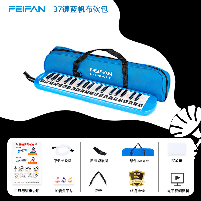Pack souple de 37 touches, design bleu basique, pas d'autocollants pour clavier