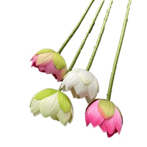 Ramo di Fiore di Loto Artificiale Fatto a Mano, Ramo di <span class=keywords><strong>Ninfea</strong></span> Finto per Decorazioni Floreali per Natale, Ritorno a Scuola, Negozi - Product Image 3