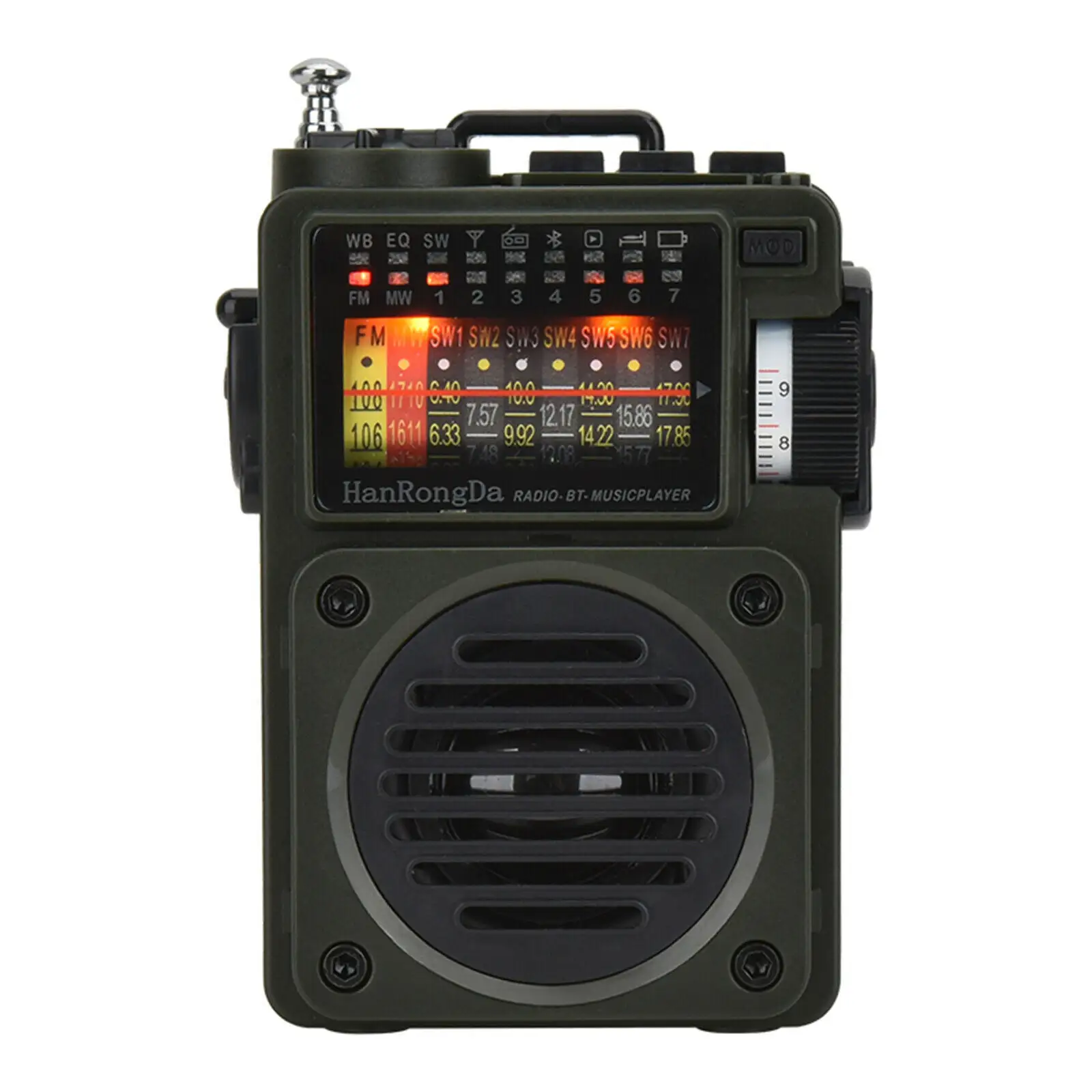 HRD-700 AM FM Radio Music Player Portable Receive Signal Rechargeable Speaker