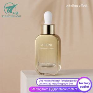 现货供应化妆品包装材料30毫升精油滴管玻璃空瓶适合精华液可印logo - Product Image 2