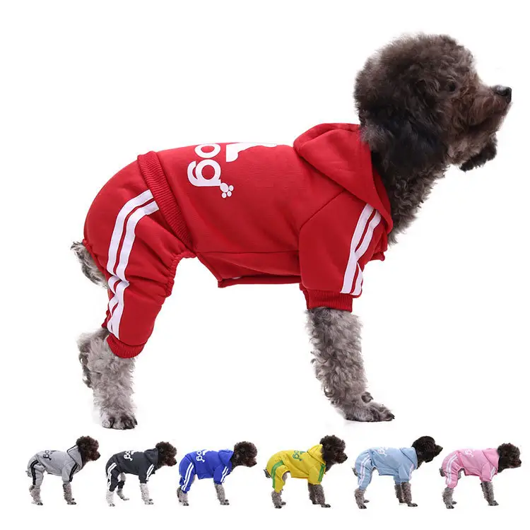 Wholesale 4 legs Adi-pattern Puppy Dressing Gown Clothes Pet Accessories Hoodie Ropa Para Mascotas Custom Pet Clothing