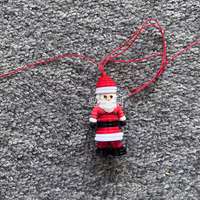 Kit ornamen tombol Natal DIY, Kit ornamen pohon Natal kancing DIY, Kit ornamen manusia salju
