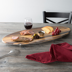 Melamin-Teller Restaurant-Set Sublimations-Platte Oval, Melamin Bambus-Holzmaserung Marmor Servierbrett - Product Image 1