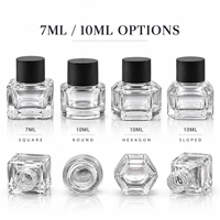 Botol Parfum Kaca Mini 7ml 10ml Custom, Botol Sampel Minyak Wangi/Esensial Bening dengan Tutup Ulir dan Cetak Logo