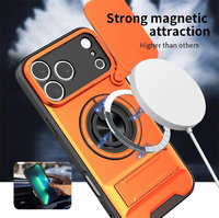 Coque de téléphone magnétique avec support rotatif pour iPhone 17 Air 16 15 14 Pro Max, avec anneau de support et fonction béquille