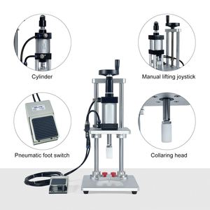 Machine <span class=keywords><strong>de</strong></span> capsulage pneumatique <span class=keywords><strong>de</strong></span> bureau pour flacons <span class=keywords><strong>de</strong></span> <span class=keywords><strong>parfum</strong></span>, pots cosmétiques et bouteilles d'huile en verre, avec capuchonneuse à anneau <span class=keywords><strong>de</strong></span> col moyen pour bouchons en aluminium - Product Image 6